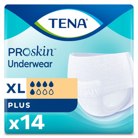 Essity HMS North America Inc Unisex Adult Absorbent Underwear TENA® ProSkin™ Plus Pull On with Tear Away Seams X-Large Disposable Moderate Absorbency - Pack of 14 - 72634-PK