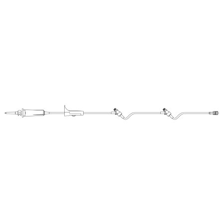 B. Braun Primary IV Administration Set SafeDAY™ Gravity 2 Ports 10 Drops / mL Drip Rate Without Filter 92 Inch Tubing - Case of 50 - 352634-CS