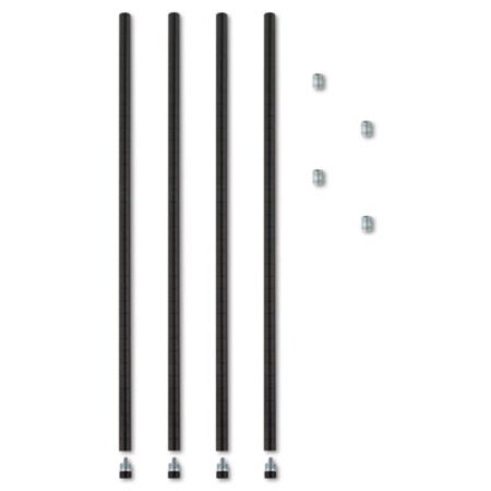 Alera® Stackable Posts For Wire Shelving, 36 "High, Black, 4/Pack - Pack of 1 - ALE-SW59PO36BL-PK
