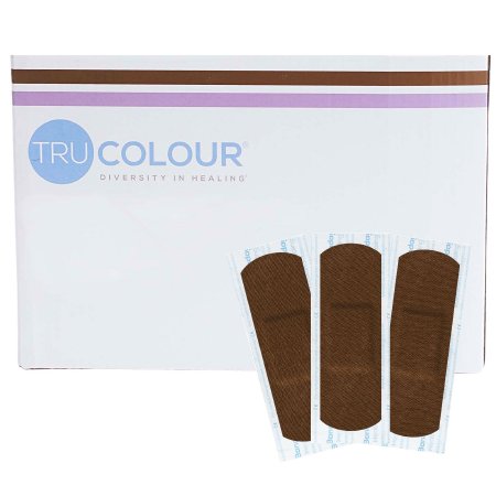 Tru-Colour Products LLC Adhesive Strip Tru-Colour® 1 X 3 Inch Fabric Rectangle Dark Brown Sterile - Case of 6000 - TCB-PB1500-CS