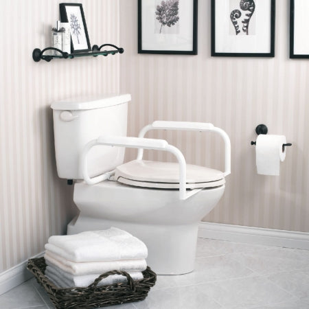 Patterson Medical Supply Toilet Safety Rail Moen Standard White Aluminum - Each - 081106616-EA