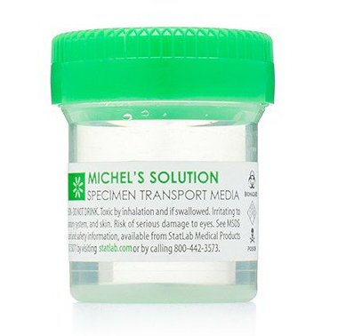 StatLab Medical Products Prefilled Michel Transport Medium Container 20 mL (0.67 oz.) Screw Cap Biohazard Symbol / Patient Information NonSterile - Box of 24 - MS0507/24-BX