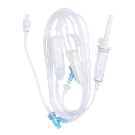 B. Braun Primary IV Administration Set SafeDay™ 24 Hour Gravity 3 Ports 15 Drops / mL Drip Rate With Filter 104 Inch Tubing - Case of 50 - 352643-CS
