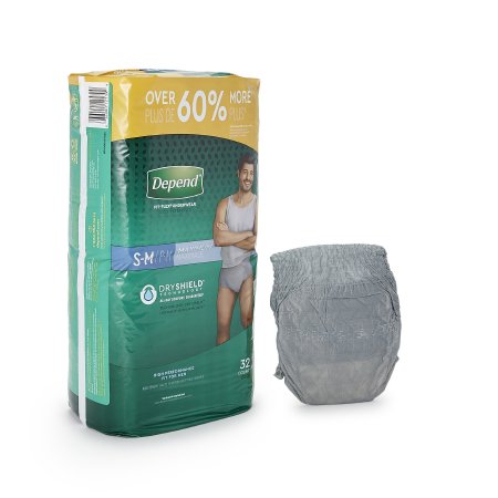 Kimberly Clark Male Adult Absorbent Underwear Depend® FIT-FLEX® Pull On with Tear Away Seams Small / Medium Disposable Heavy Absorbency - Pack of 32 - 53748-PK