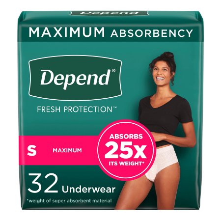 Kimberly Clark Female Adult Absorbent Underwear Depend® FIT-FLEX® Pull On with Tear Away Seams Small Disposable Heavy Absorbency - Case of 64 - 53741-CS