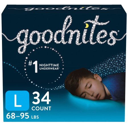 Kimberly Clark Male Youth Absorbent Underwear GoodNites® Pull On with Tear Away Seams Size 5 / Large Disposable Heavy Absorbency - Case of 34 - 53359-CS
