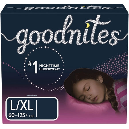 Kimberly Clark Female Youth Absorbent Underwear GoodNites® Pull On with Tear Away Seams Size 6 / X-Large Disposable Heavy Absorbency - Case of 28 - 53379-CS