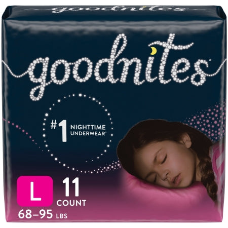 Kimberly Clark Female Youth Absorbent Underwear GoodNites® Pull On with Tear Away Seams Size 5 / Large Disposable Heavy Absorbency - Pack of 11 - 53363-PK