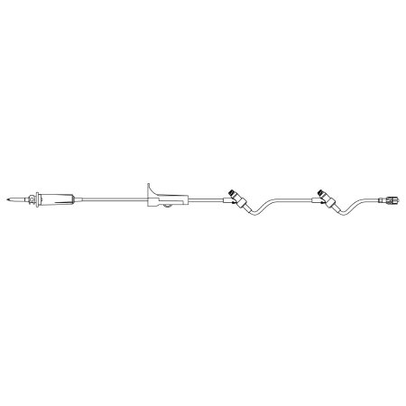 B. Braun Primary IV Administration Set SafeDay™ Gravity 2 Ports 15 Drops / mL Drip Rate Without Filter 126 Inch Tubing Solution - Case of 50 - 352645-CS