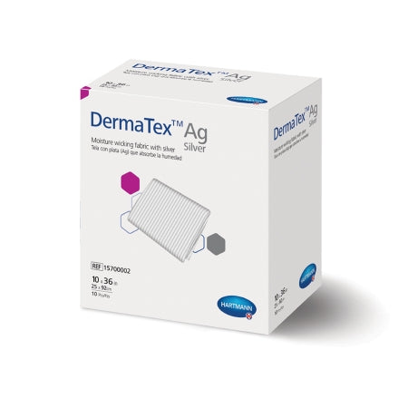 Hartmann Silver Moisture Wicking Fabric DermaTex™ Ag 10 X 36 Inch Rectangle Sterile - Box of 10 - 15700002-BX