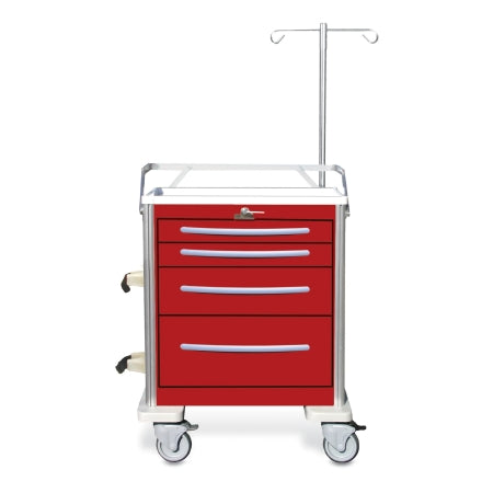 Market Lab Inc Emergency Cart Aluminum 24-1/2 X 29 X 36 Inch Red / White - Each - 3950-EA