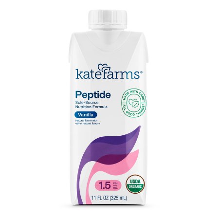 Kate Farms Oral Supplement Kate Farms® Peptide 1.5 Vanilla Flavor Liquid 11 oz. Carton - Case of 12 - 851823006386-CS