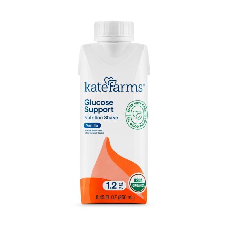 Kate Farms Oral Supplement Kate Farms® Glucose Support 1.2 Vanilla Flavor Liquid 8.45 oz. Carton - Each - 811112030676-EA