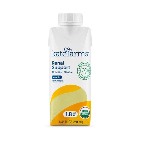 Kate Farms Oral Supplement Kate Farms® Renal Support 1.8 Vanilla Flavor Liquid 8.45 oz. Carton - Each - 811112030652-EA