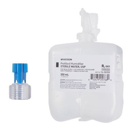 McKesson McKesson Humidifier Bottle with Adapter 350 mL Sterile Water Universal - Each - 16-00350-EA