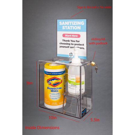 Poltex Inc Santizing Station Poltex Floor Standing Clear 53 Inch Powder Coated Steel - Each - SANSTAT9-W-EA