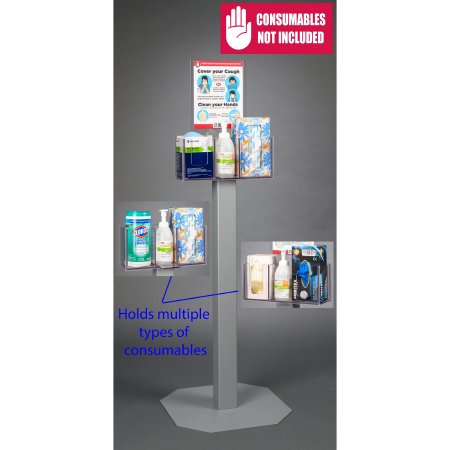 Poltex Inc Respiratory Hygiene Station Poltex Stainless Steel Clear PETG - Each - RESPQ-3STL-DCL-EA