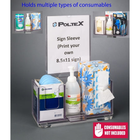 Poltex Inc Respiratory Hygiene Station Poltex Counter Top Clear PETG - Each - RESPQ-CT-SLV-EA