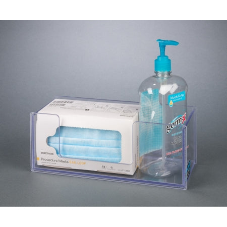 Poltex Inc Mask and Hand Sanitizer Holder Poltex Magnet Mount Clear 11 X 4-1/4 X 4 Inch PETG - Each - MASKHANDSAN-M-EA