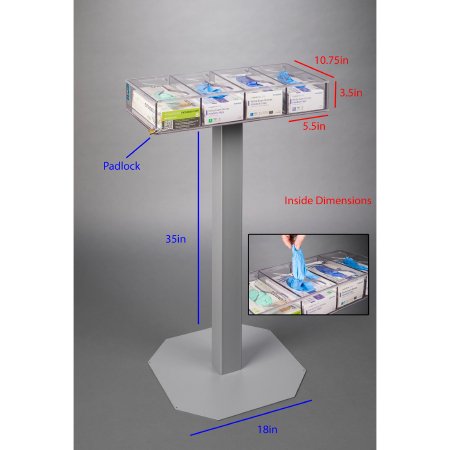 Poltex Inc Deco Cone Mask Holder with Lid Poltex Wall Mount Clear 7 X 5-1/2 X 5-1/2 Inch PETG - Each - NOWASTGB4-3STL-EA