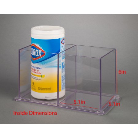 Poltex Inc Sanitizer Wipe Holder Poltex Counter Top 2 Tubs of Sanitizer Wipes Clear PETG - Each - SANICLOR2-CT-EA