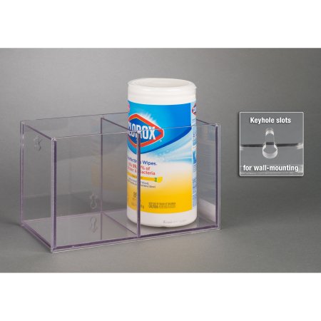 Poltex Inc Sanitizer Wipe Holder Poltex Wall Mount 2 Pocket of Sanitizer Wipes Clear PETG - Each - SANICLOR2-W-EA