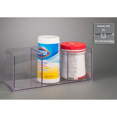 Poltex Inc Sanitizer Wipe Holder Poltex Wall Mount 3 Tubs of Sanitizer Wipes Clear PETG - Each - SANICLOR3-W-EA