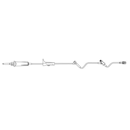 B. Braun Primary IV Administration Set Outlook® Pump Filterflow® Gravity 2 Ports 10 Drops / mL Drip Rate Without Filter 88 Inch Tubing - Case of 50 - 352630-CS