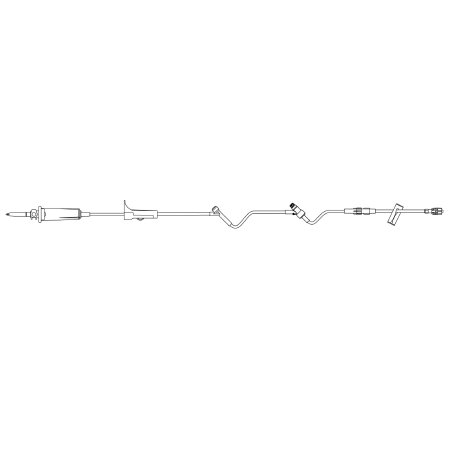 B. Braun Primary IV Administration Set with Extension Set SafeDay™ Gravity 2 Ports 10 Drops / mL Drip Rate Without Filter 88 Inch Tubing Solution - Case of 50 - 352631-CS
