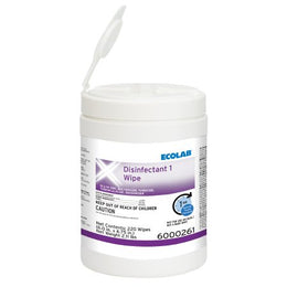 EcoLab Ecolab® Disinfectant 1 Surface Disinfectant Cleaner Bactericidal Manual Pull Wipe 220 Count Canister Sweet Scent NonSterile - Case of 2640 - 6000261-CS