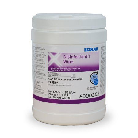 EcoLab Ecolab® Disinfectant 1 Surface Disinfectant Cleaner Bactericidal Manual Pull Wipe 85 Count Canister Sweet Scent NonSterile - Case of 1020 - 6000262-CS
