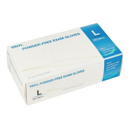 Medline Exam Glove Large NonSterile Vinyl Standard Cuff Length Smooth Clear Not Rated - Case of 1500 - SB513-CS