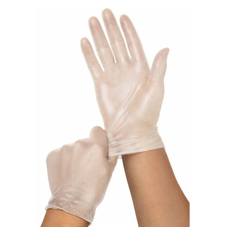Medline Exam Glove Large NonSterile Vinyl Standard Cuff Length Smooth Clear Not Rated - Case of 1500 - PVC513-CS