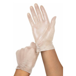 Medline Exam Glove Medium NonSterile Vinyl Standard Cuff Length Smooth Clear Not Rated - Case of 1500 - SB512-CS