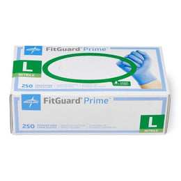 Medline Exam Glove FitGuard™ Prime Large NonSterile Nitrile Standard Cuff Length Textured Fingertips Blue Chemo Tested - Case of 2500 - FG2303-CS