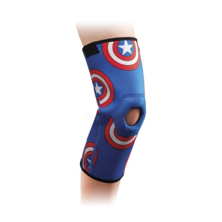 DJO Knee Support DonJoy® Advantage Kid's Patella Knee Sleeve Featuring Marvel Youth Pull-On 12 to 13 Inch Knee Circumference Left or Right Knee - Each - DA191KS01-CAP-Y-EA