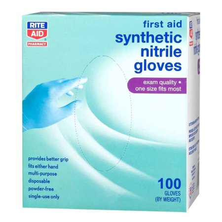 McKesson Medical Surgical Exam Glove Rite Aid® Medium NonSterile Nitrile Blue Not Rated - Case of 1000 - 0362268-CS