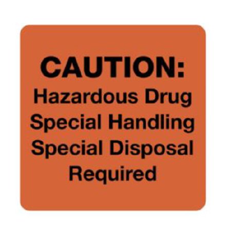 United Ad Label Pre-Printed Label Key Surgical® Warning Label Fluorescent Red Paper Biohazard Drugs Black Caution 3 X 3 Inch - Roll of 1 - ULBH325-RL