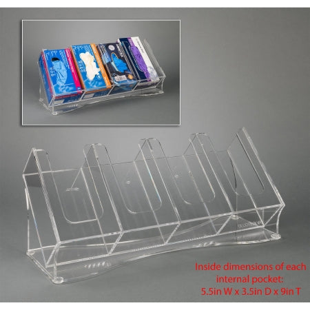 Poltex Inc Countertop Glove Box Holder Poltex Countertop 4 Boxes of Gloves Clear 5-1/2 X 3-1/2 X 9 Inch PETG - Each - DECOTILTGLV4-EA