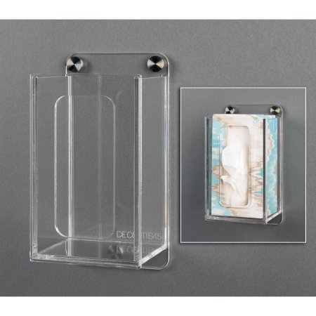 Poltex Inc Tissue Box Holder Poltex® DECO Clear Acrylic 1 Tissue Box Wall Mount - Each - DECOTIS22-W-EA