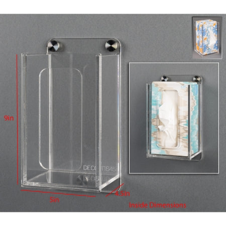 Poltex Inc Tissue Box Holder Poltex® DECO Clear Acrylic Manual 1 Tissue Box Wall Mount - Each - DECOTIS45-W-EA