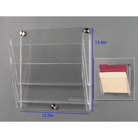 Poltex Inc File Holder Poltex® DECO 12-1/2 X 13-2/5 Inch Clear - Each - DECOVRTFILE2-W-EA