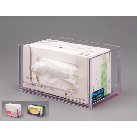 Poltex Inc Mask Box Holder Poltex Wall Mount 1 Box of Masks Clear 7-3/4 X 4-1/2 Inch Acrylic - Each - MASKBX1-W-EA