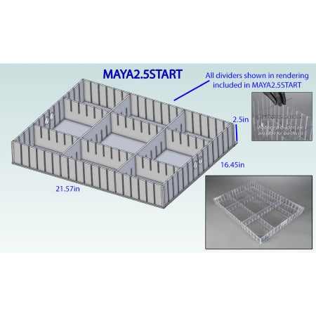 Poltex Inc Medical Cart Organizer Insert Poltex® Metro Basix, Alimed, Harloff, Detecto, CME MAYA, Lakeside, Sharn - Each - MAYA2.5START-EA