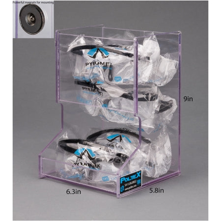 Poltex Inc Protective Eyewear Holder Poltex Magnet Mount Protective Eyewear Clear 9 X 5.8 X 6.3 Inch PETG - Each - MINIEYE-M-EA