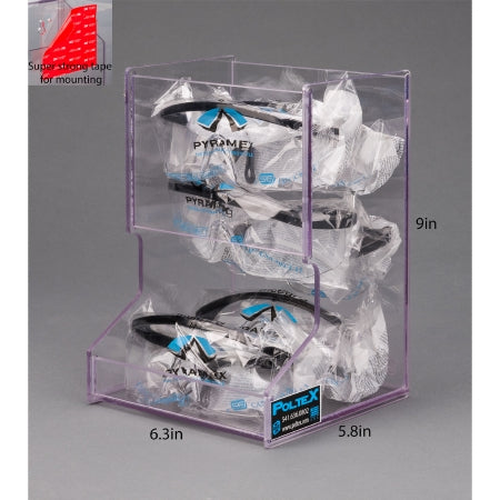 Poltex Inc Protective Eyewear Holder Poltex VHB Mounting Tape Protective Eyewear Clear 9 X 5.8 X 6.3 Inch PETG - Each - MINIEYE-T-EA
