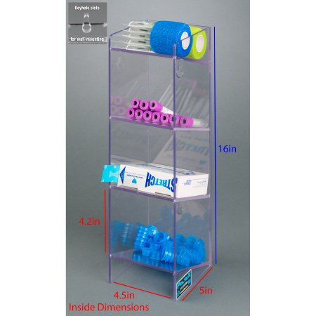 Poltex Inc Phlebotomy Organizer Poltex® Clear PETG Manual 1 Column Countertop / Wall Mount - Each - PHLEB1-EA