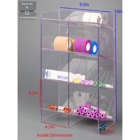 Poltex Inc Phlebotomy Organizer Poltex® Clear PETG 2 Column Countertop / Wall Mount - Each - PHLEB2-EA