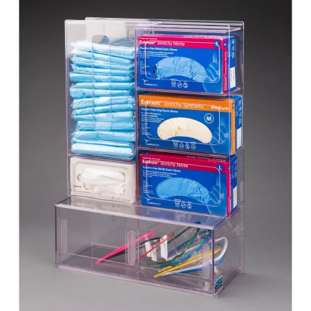 Poltex Inc PPE Station with Goggle Bin Poltex Wall Mount Clear 25 X 18 Inch PETG - Each - PPESTATGOG-W-EA