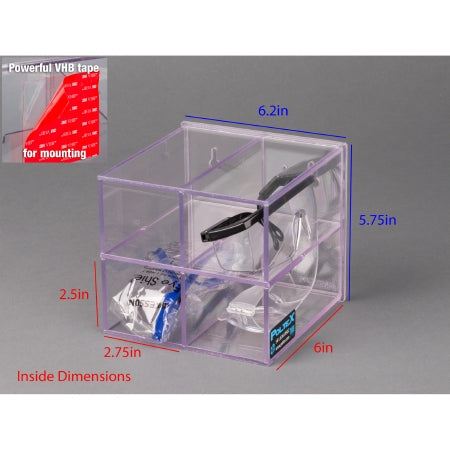 Poltex Inc Protective Eyewear Holder Poltex VHB Mounting Tape 4 Safety Glasses Clear 6.2 X 5-3/4 X 6 Inch PETG - Each - PROTEYE4-T-EA